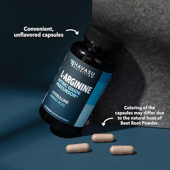 L-Arginine Capsules with L-Citrulline - Nitric Oxide Supplement - L Arginine and L Citrulline Blend - 120 Count - Vegan, Non-GMO Capsules for Performance, Endurance and Muscle Support - 2 Month Supply