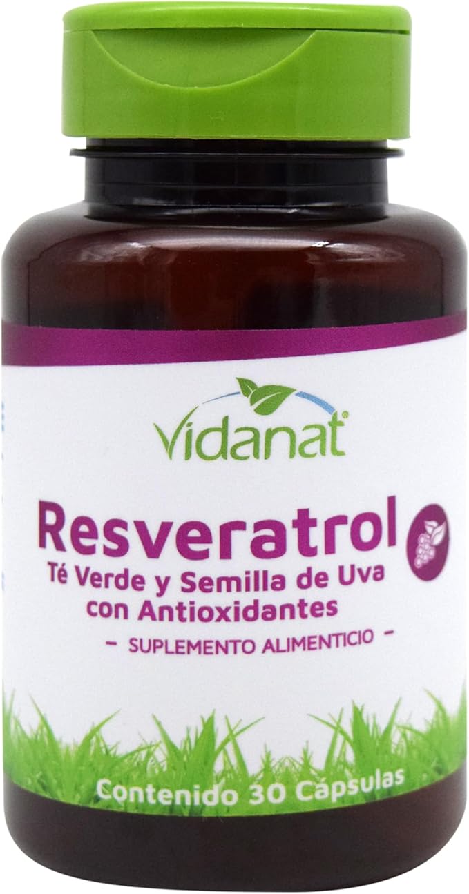 Vidanat Resveratrol 300 mg – Antioxidant Supplement for Heart Health, Anti-Aging, and Immune Support – 30 Capsules (Pack of 1) Green Tea and Grape Seed