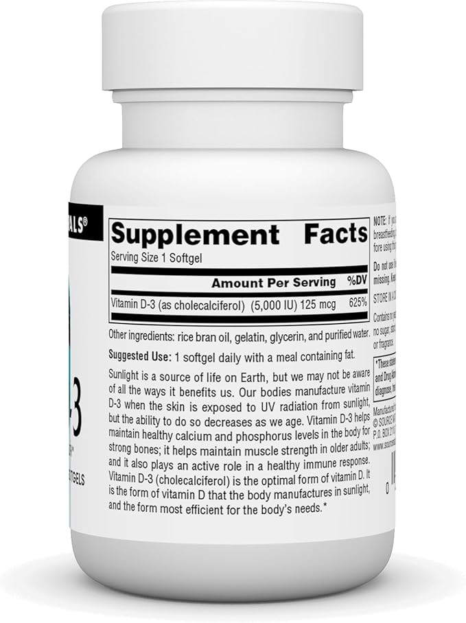 Source Naturals Vitamin D-3 5000 iu Supports Bone & Immune Health* - 100 Softgels