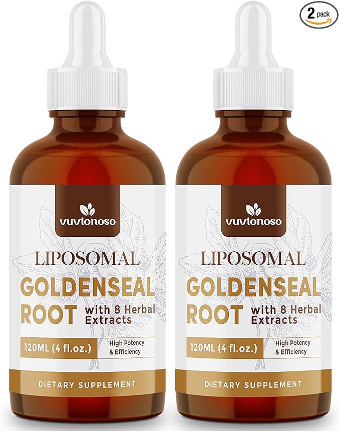 Golden Seal Tincture 3000mg - Goldenseal Root for Immune Function & Lung Care - Sugar-Free, Vegan, Fast Absorbing - Echinacea & Goldenseal Liquid Extract, 120ml (Pack of 2)