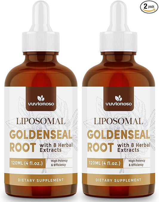 Golden Seal Tincture 3000mg - Goldenseal Root for Immune Function & Lung Care - Sugar-Free, Vegan, Fast Absorbing - Echinacea & Goldenseal Liquid Extract, 120ml (Pack of 2)