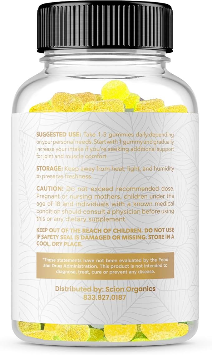 Hemp Gummies - Improve Joint Health - Natural Raspberry Flavor-Chewable Vitamins for Adults-30 Gummies-2 Pack