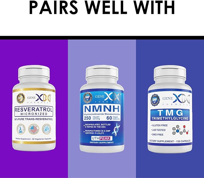 Genex Formulas NR Nicotinamide Riboside 500mg/Serving (120 Capsules) NAD+ Precursor for Healthy Aging - GMP-Certified, Non-GMO, Gluten-Free, Vegetarian (1 Pack)
