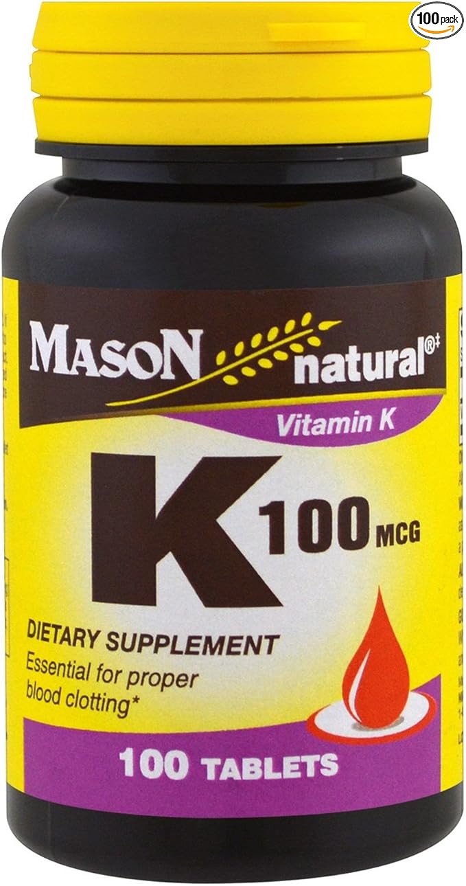 Mason Natural Vitamin K, 100mcg, Tablets, 100 ea