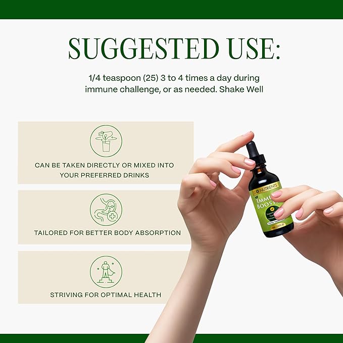 Go Nutrients Immune Booster – Liquid Herbal Support with Echinacea, Goldenseal & Usnea - 7 in 1 Enhancing Defense for Adults & Kids | 2 oz Tincture (48 Servings) for Natural Defense & Wellness