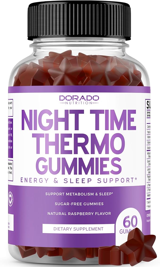 Night Time Fat Burner Gummies (60 Count) - Weight Loss & Metabolism Melatonin Supplement and Dihydroberberine (60 Capsules) Patented GlucoVantage Super Berberine - Third Party Tested, Vegan & USA Made