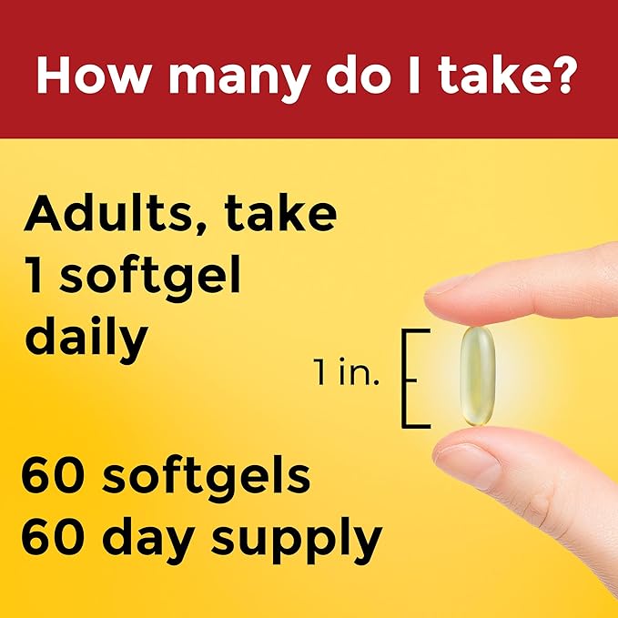 Nature Made Omega 3 Fish Oil and Algae Oil Supplements, 1200mg, Omega 3 Supplement for Heart, Brain and Eyes Support, One Per Day, 60 Softgels