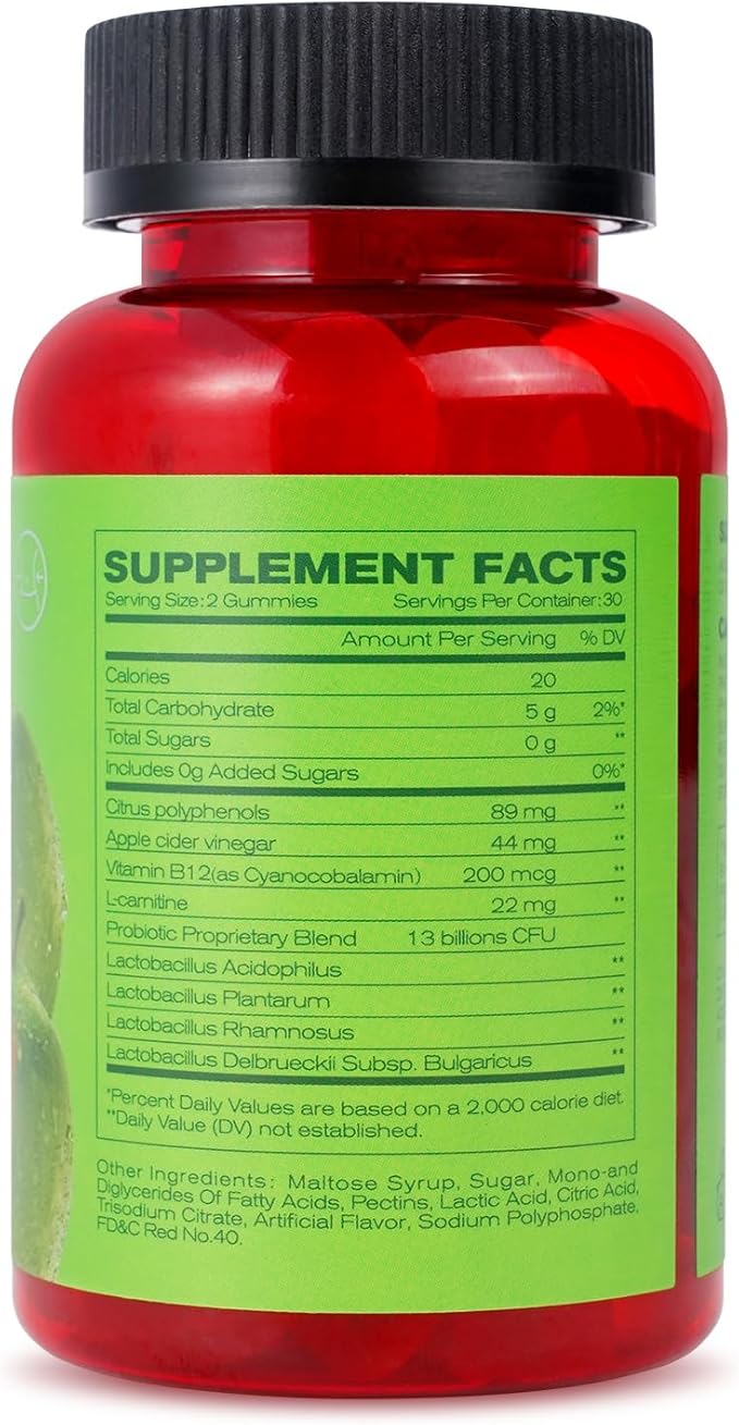 Apple Cider Vinegar Gummies B12 Multivitamin,ACV Supplement Gummy Vitamins,Vegetarian Supplement for Women & Men,Non GMO,Support Normal Energy Levels & Gut Health 60 Gummies (60)