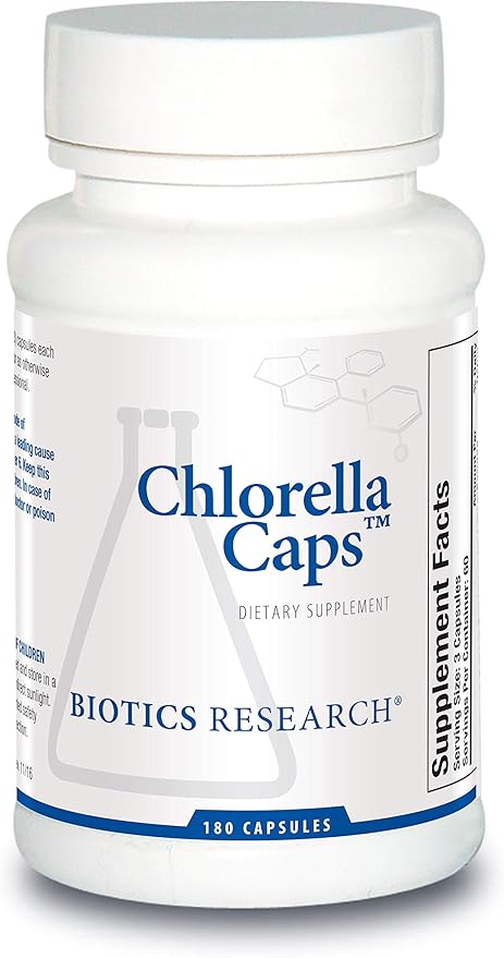 Biotics Research Chlorella Capsules Chlorella Supplements for Digestion, Detox, and Immune Support 180 Capsules