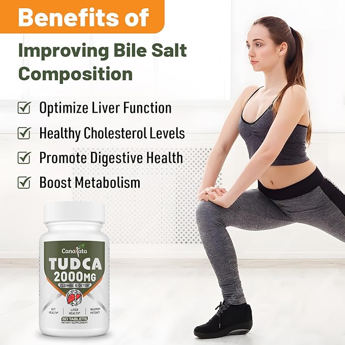 TUDCA Liver Supplements 2000mg - Strong Bile Salts Support Liver Detox & Cleanse - Liver and Gallbladder Health Formula-Easy to Swallow Tablets-30 Days Supply