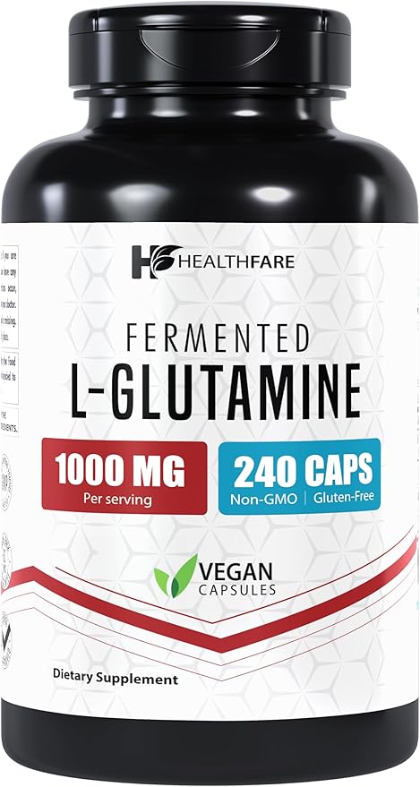 L-Glutamine 1000mg Capsules | 240 Veg Capsules | Amino Acid Fuel for Gut & Muscle Health | Non-GMO | Gluten-Free | Support for Recovery & Wellness | Made in The USA