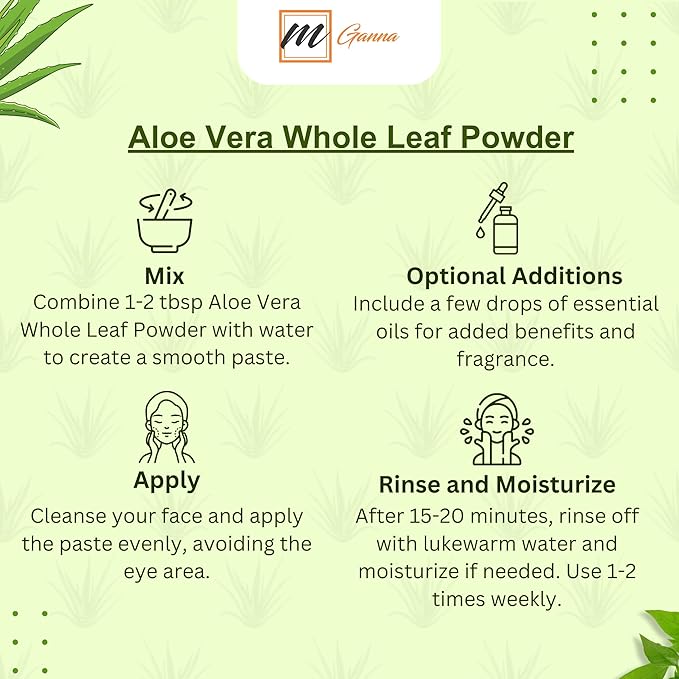 100% Natural Aloe Vera Leaf Powder Pure Aloe Barbadensis 2 LBS /908 Grams