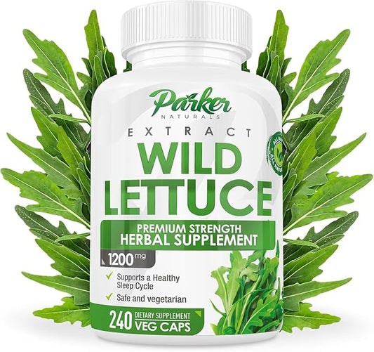 Wild Lettuce Extract – Herbal Sleep Supplement 1200mg, 4:1 Concentrated, Vegan Capsules, Soothes Discomfort, 120 Servings, 240 Count