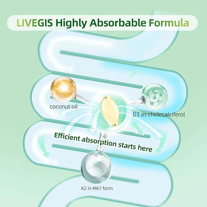 Vitamin D3 K2 Softgels, Vitamin D3 10000 IU with K2 (MK-7) 200 mcg with Coconut Oil Softgels, Supports Calcium Absorption, Bone, Immune and Heart Health - 90 Counts * 2 Packs