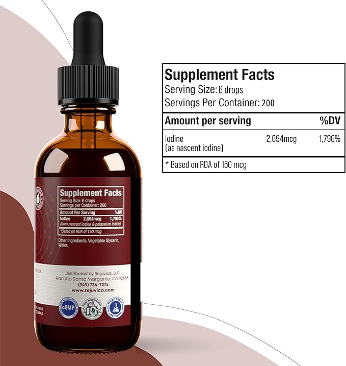 Active Iodine - Nascent Iodine Drops - Liquid Delivery for Better Absorption - Supports Healthy Energy, Vitality, & Iodine Levels