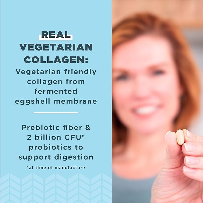 Ancient Nutrition Vegetarian Collagen Peptides, Collagen Peptides Tablets, Collagen with Prebiotics and Probiotics, Supports Healthy Skin, Hair, Joints, Digestion, Vegetarian Capsules, 30 Count