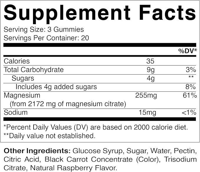 Vitamatic Extra Strength Magnesium Gummies – 255 mg Elemental Magnesium per Serving – 60 Gummies (2-Pack) Supports Relaxation, Muscle Function, Bone Health & Energy – Vegan, Non-GMO, Gluten-Free