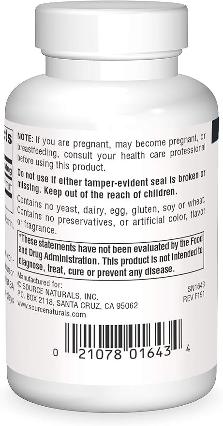 Source Naturals L-Glutamine, Free Form Amino Acid That Supports Metabolic Energy*, 500mg - 50 Capsules