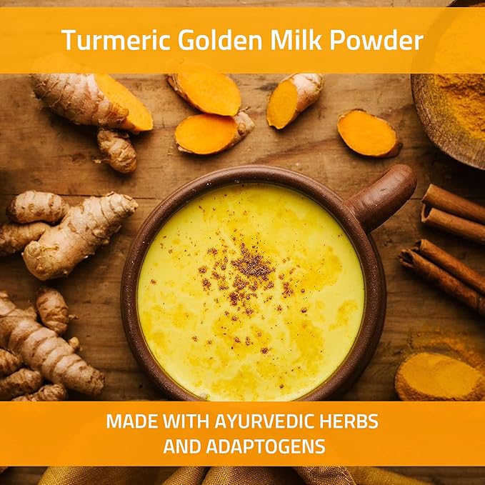 Turmeric Curcumin Powder with Black Pepper - Turmeric Latte Mix with Turmeric Curcumin, Black Pepper - Golden Milk Instant Drink Mix Powder