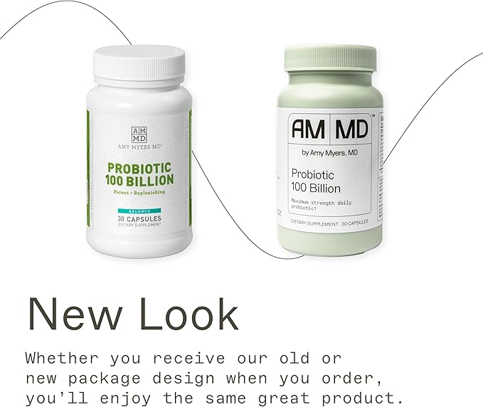 Dr. Amy Myers Best Probiotics 100 Billion CFU Per Capsule - for Women & Men - Powerful Combination of Doctor Approved Strains - Supports Healthy Digestion and Gut Microbiome - One Month Supply