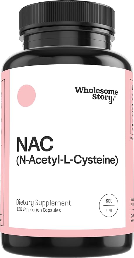 Wholesome Story NAC Supplement N Acetyl Cysteine 600 mg | Liver, Lung & Fertility Support | 120 Capsules | 120 Serving Supply