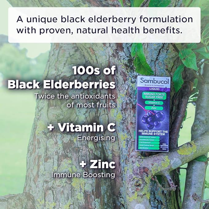 Sambucol Sugar-Free Black Elderberry Syrup - Sambucus Elderberry Syrup for Adults Immune Support, Elderberry Liquid, Elderberry Extract - 4 Fl Oz