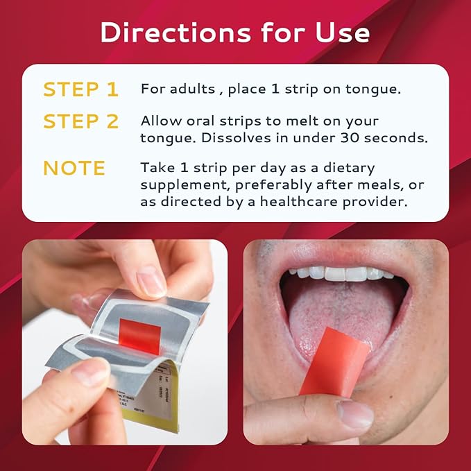 Vitamin B12 Strips 10 Pack | Easy Oral Dissolvable Mint Flavored Strips | 1500 mcg Strips | VIT B12 Dissolve Under Tongue | Methylcobalamin B-12 Vitamin Formula | Vegan Friendly & Gluten Free