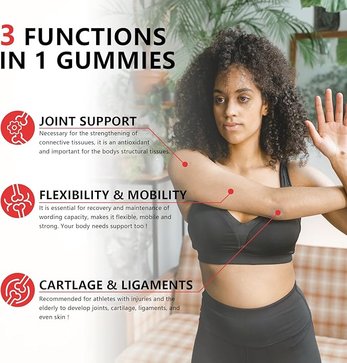 Sugar Free Glucosamine Chondroitin Gummies, Extra Strength 1500mg Glucosamine with Chondroitin MSM & Elderberry & Turmeric, Joint Support Supplement for Men & Women Joint Health