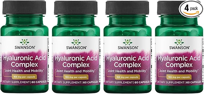 Swanson Hyaluronic Acid Complex 166 mg 60 Caps (4 Pack)