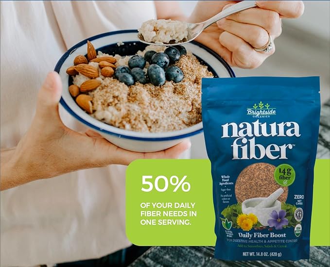 All-Natural Organic Fiber Powder Supplement, Plant-Based Whole Food Ingredients, No Artificial Colors or Flavors