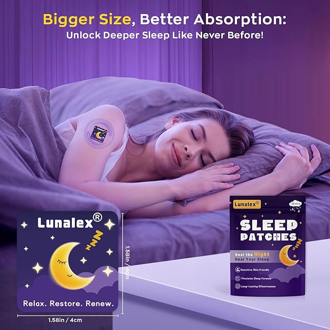 18ct Sleep Patches for Adults Extra Strength – All Natural Nighttime Comfort with Melatonin & Magnesium, Quick-Acting & Long-Lasting