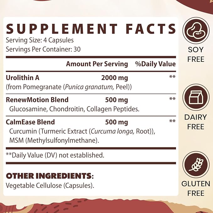Marafiki Urolithin A Supplement, Gluten Free - 120 Capsules