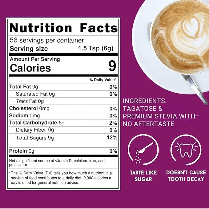 AluSweet Tagatose + Stevia Natural Low-Calorie Sweetener - 24oz 2:1 Replacement - Prebiotic, Keto & Diabetic-Friendly, Gluten & Lactose-Free, Sugar Substitute, Ideal for Baking, No Aftertaste