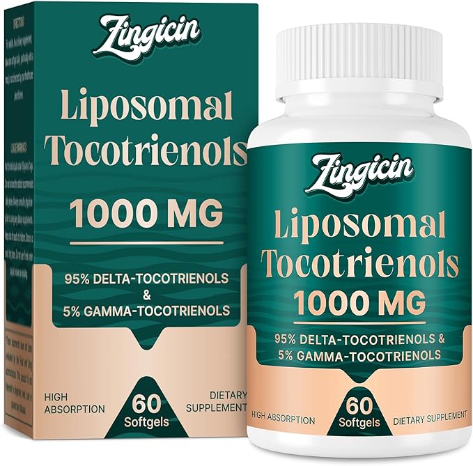 Vitamin E Tocotrienols - Liposomal Vitamin E Oil 1000mg, Highly Absorbable Delta Tocotrienol and Gamma Tocotrienol, 60 Softgels