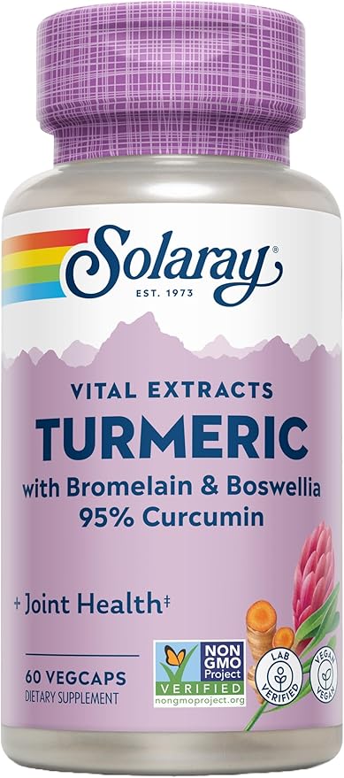 SOLARAY - Guaranteed Potency Turmeric Root Extract, 200 mg | 60 Capsules