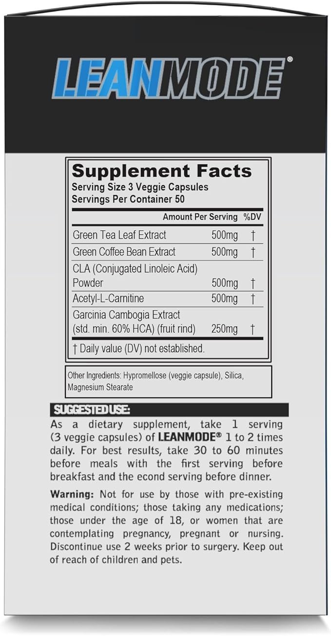 EVL Weight Loss Support Stack - Trans4orm Thermogenic Fat Burner & Metabolism Support Pills with Green Coffee Bean Extract and Forskolin Plus LeanMode Non-Stimulant