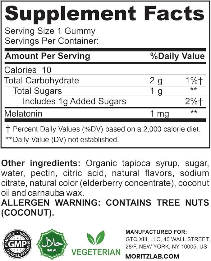 DR. MORITZ Melatonin Gummies for Kids and Adults Childrens Gummy with Strawberry Flavor - Chewable 1mg Melatonin Gummies for Teens – Melatonin for Kids (60 Count)