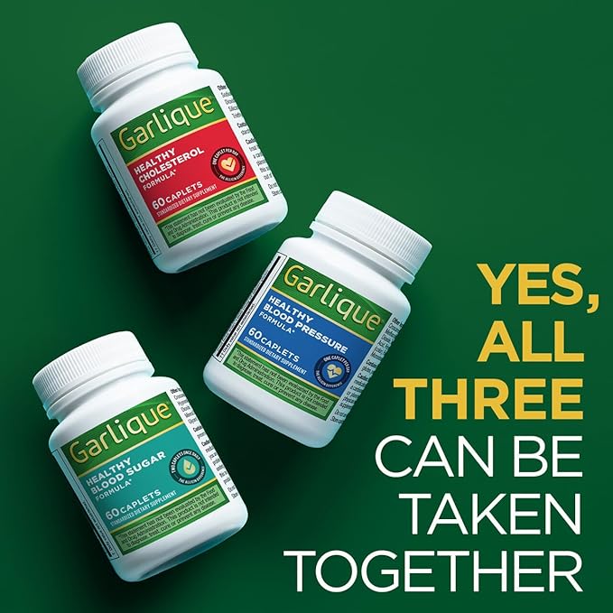 Garlique Garlic Extract Supplement, Healthy Cholesterol Formula, Odorless & Vegan-Friendly, 60 Caplets