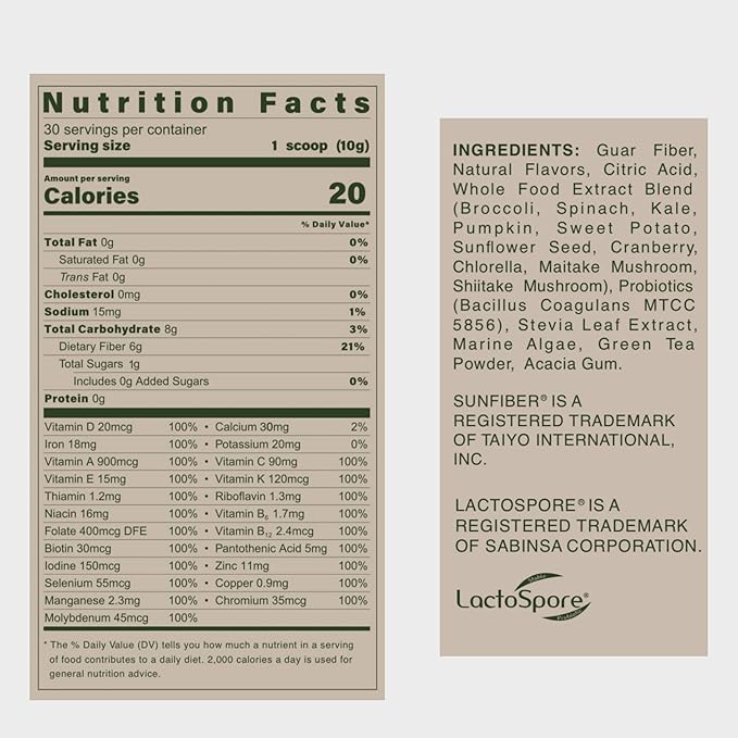 Multivitamin Drink Mix | B.Wild Plant Based Antioxidant Drink | Prebiotics and Probiotics for Digestive Health - Peach Green Tea Flavor - 300 g, 30 Day Supply