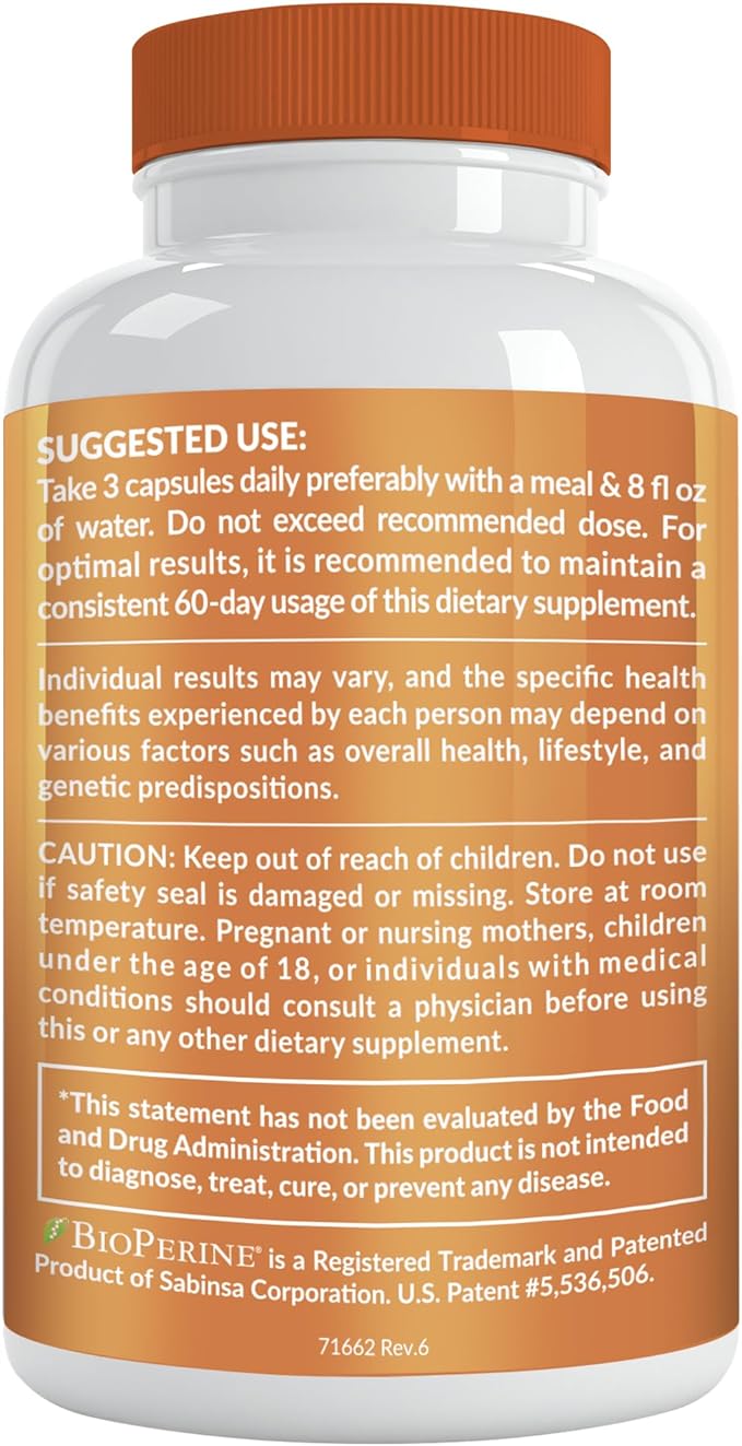 5-in-1 Ceylon Cinnamon Capsules 2355mg - Apple Cider Vinegar Capsules with Turmeric, Panax Ginseng, and Bioperine (120 Count, Pack of 2)