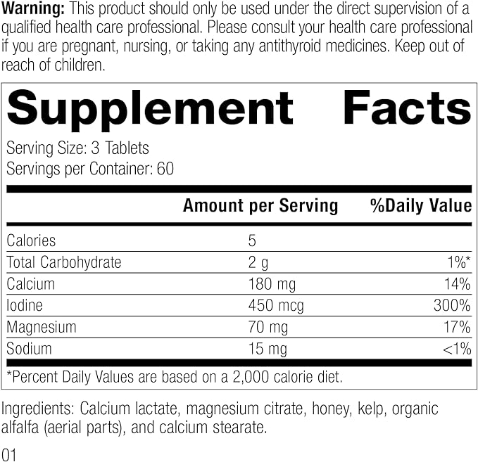 Standard Process Min-Tran - Whole Food Nervous System Supplements, Stress Relief with Iodine and Magnesium - Vegetarian, Gluten Free - 180 Tablets