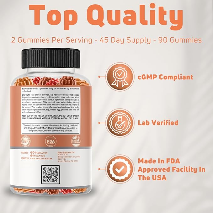 Vitamin D Gummies for Adults (Vitamin D3 2000 IU). Gelatin-Free, Gluten-Free & Non-GMO Vitamin D Gummy. Supports Bones, Muscles, and Immune System. 45 Day Supply. D3 Gummies for Adults