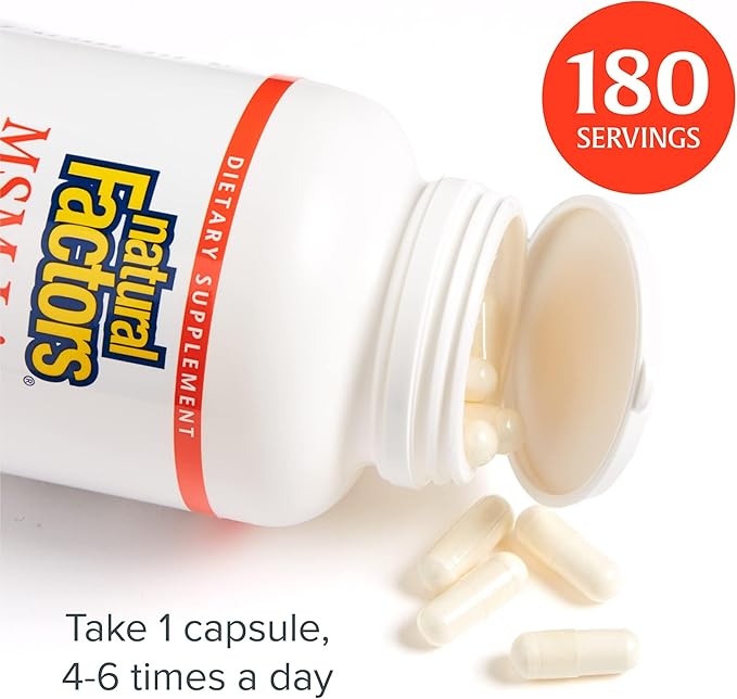 Natural Factors, MSM Joint Formula, Supports Healthy Joints and Mobility, 180 Capsules