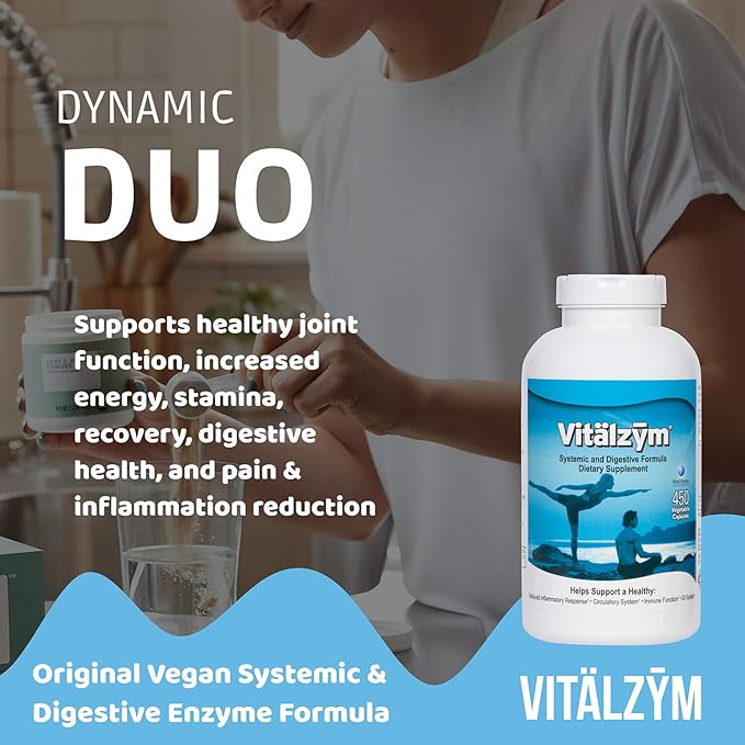 Original Proteolytic Systemic Digestive Enzyme Formula Serrapeptase Source | Immune and Joint Support Increase Blood Flow Cardio Function | Healthy Men Women (450 Capsules)