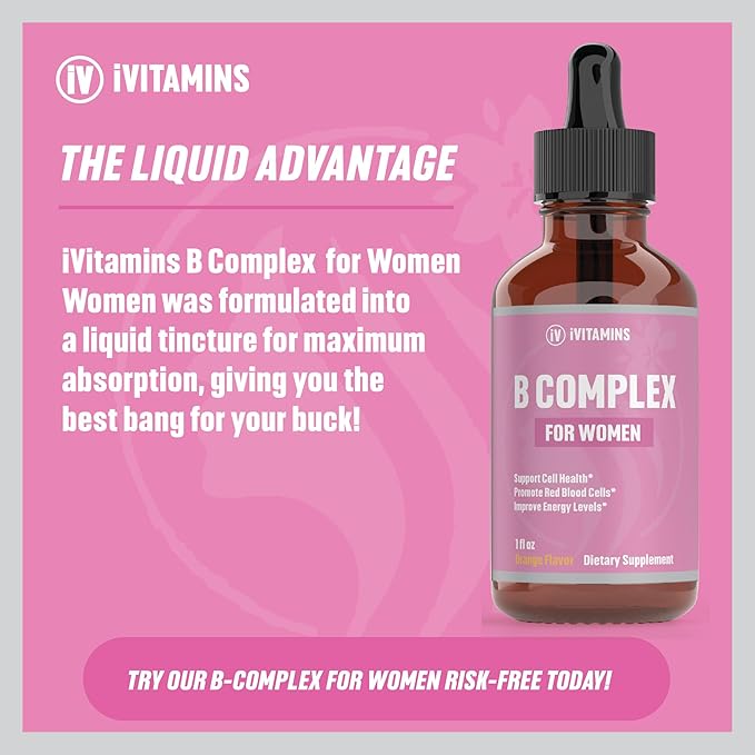 B Complex Vitamins for Women | Helps to Improve Brain Function, Digestion, Energy, & More | B Vitamins Complex for Women | Vitamin B Complex | B Complex Vitamins | B12 Complex | 1 fl oz