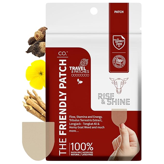 Relief Night & Rise & Shine Patch Bundle - Arnica, Melatonin, Tongkat Ali, Ashwagandha, Horny Goat Weed & Saffron for Sleep, Soreness, Strength & Performance - 16 Plant-Powered Patches for Men and Wom