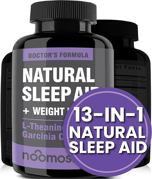 Natural Sleep Aid Supplements with Magnesium,L theanine & Garcinia | Sleep Pills for deep & Restful Sleep for Adults | Non-Habit-Forming | Helps Fall Asleep Fast Stay Asleep Longer | 60 Tabs