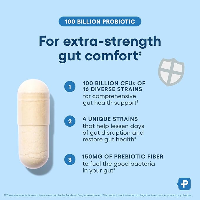 Physician's CHOICE 100 Billion Advanced Probiotic - 16 Strains + Organic Prebiotics - Digestive & Gut Health - Supports Occasional Constipation, Diarrhea, Gas & Bloating - Probiotics for Women & Men