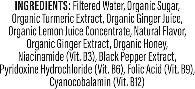 Turmeric Shots - Turmeric with Ginger, Citrus & Honey | Non-GMO | No Preservatives or Artificial Flavors/Colors/Sweeteners | B Vitamins | Liquid Turmeric (12 Pack)