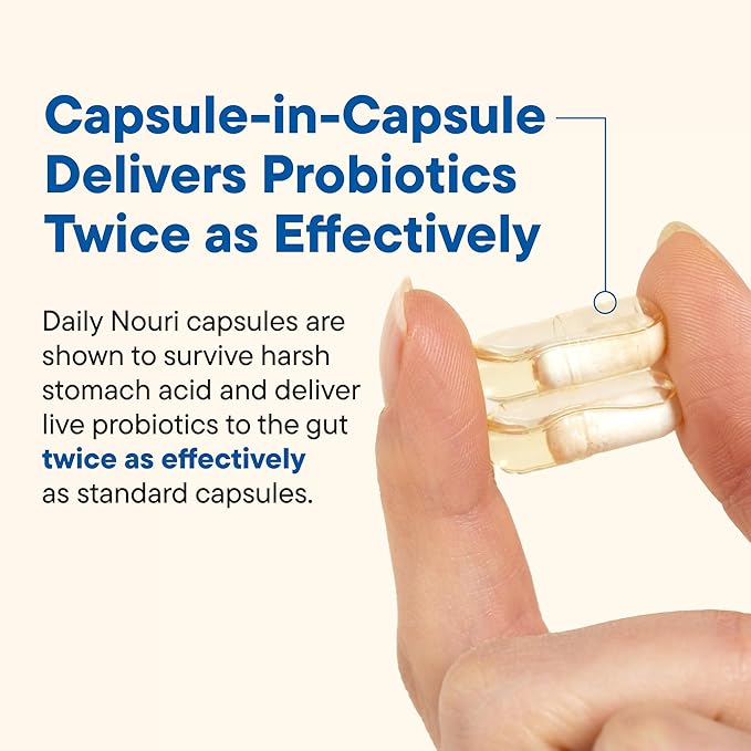 Daily Nouri Weight Health Probiotic | Weight Management, Metabolism & Digestion Support for Women & Men | Probiotics with Vegan Omega 3-6-9 Blend | 30-Day Supply